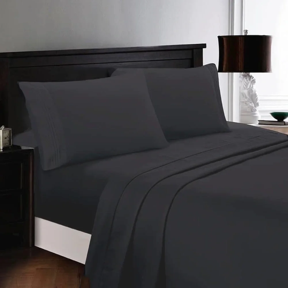 ⭐️SOLD-OUT⭐️Full 4pc Charcoal Bedsheets - Picture 1 of 5